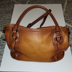 Heshe Vintage Genuine Pebbled Leather Satchel.